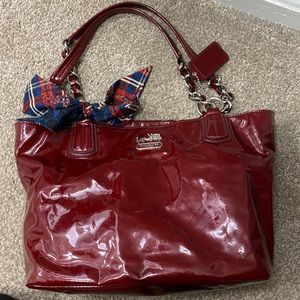 Coach Chelsea Red Patent Leather Tote